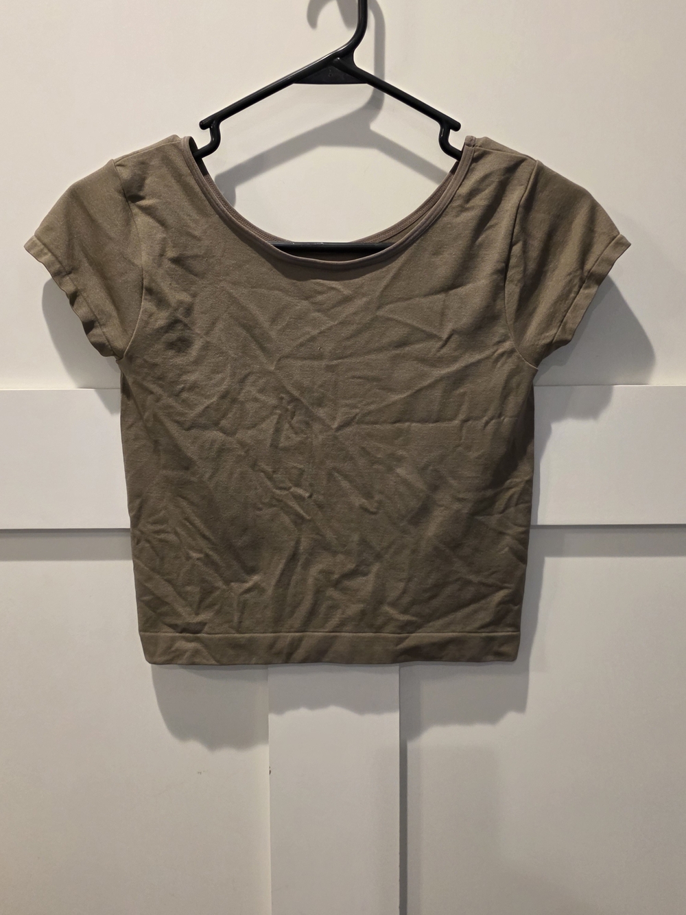 Free People Taupe Scoop Crop Top